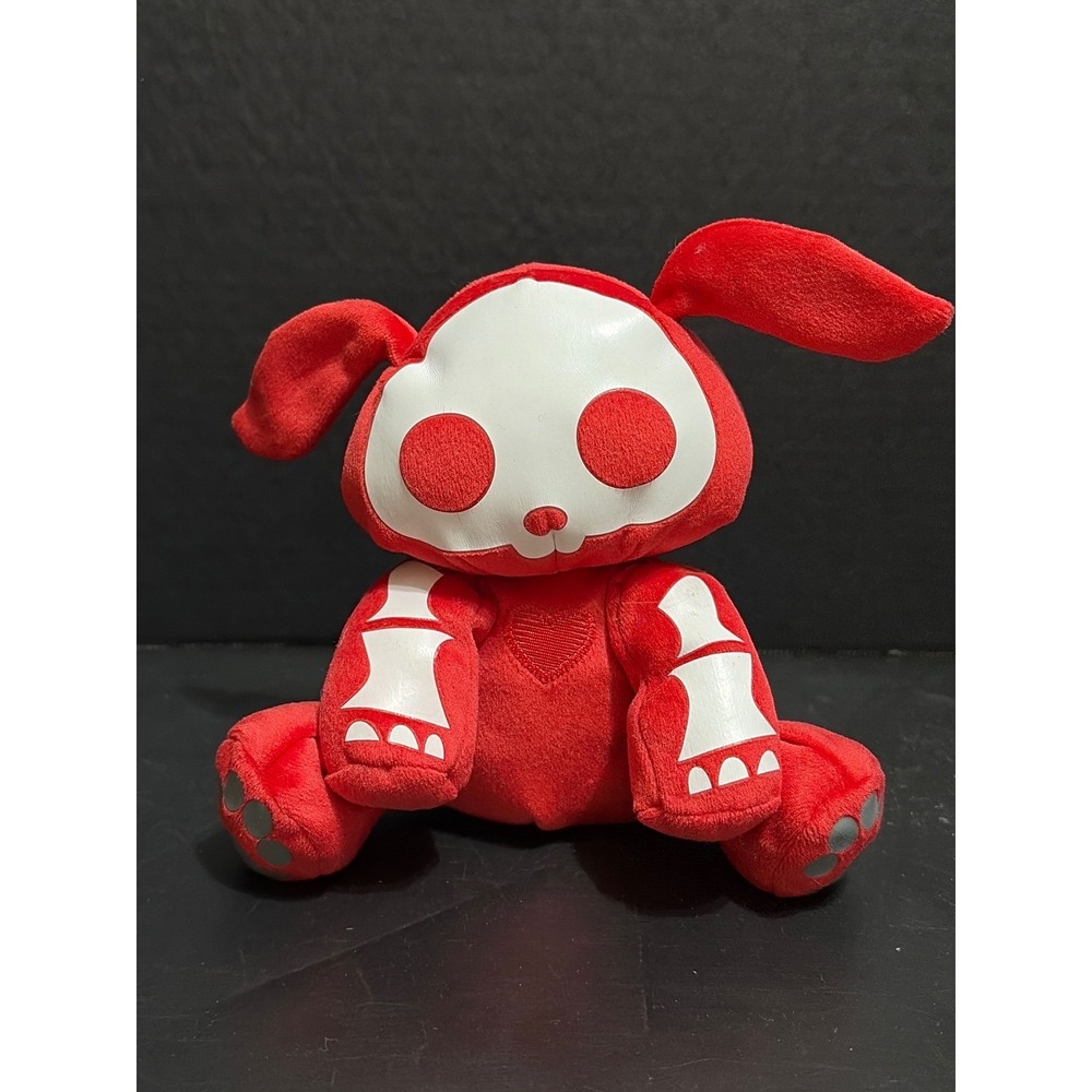 Skelanimals Mini Red Jack the Rabbit Plush Ref Skeleton Plush Toy Goth Emo Y2K